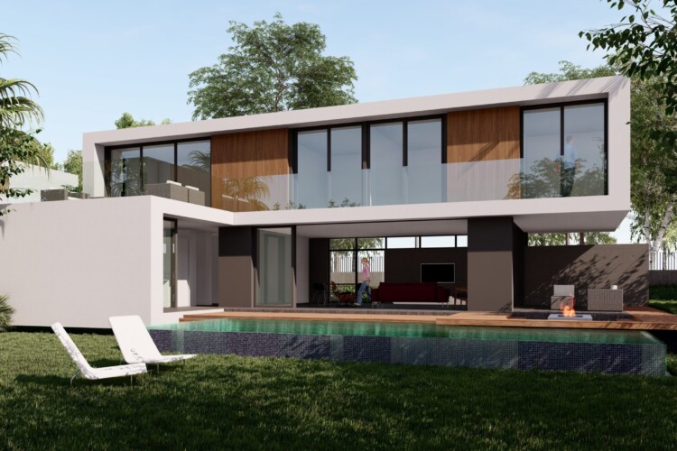 New luxury two-story villa 3+1 with pool and spacious green plot in Alsancak