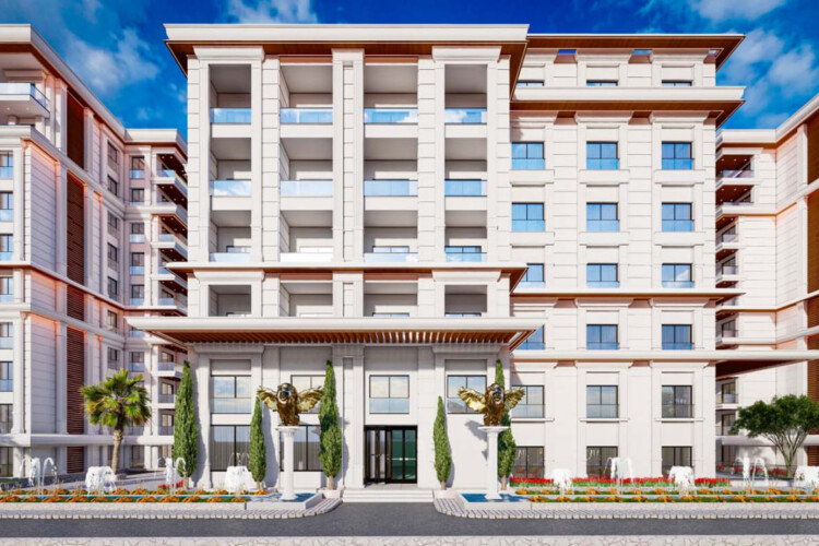 Apartment 1+1 in a project, 1300 meters to the sea with a shuttle service