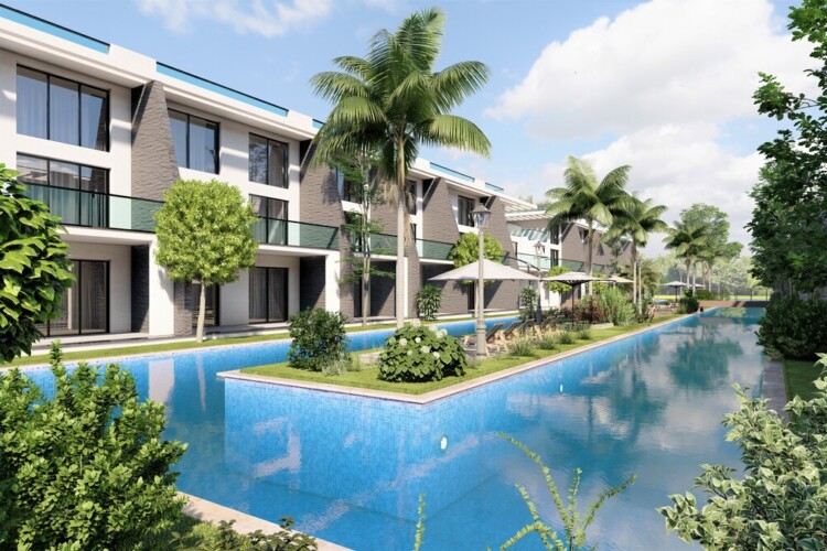 3+1 duplex apartment in a new project in Iskele
