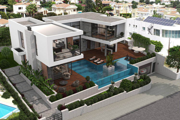 Luxurious two-story villa 4+1 with infinity pool in Bellapais area