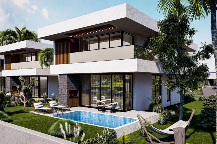 3+1 sea view villa in Bogaz, Iskele