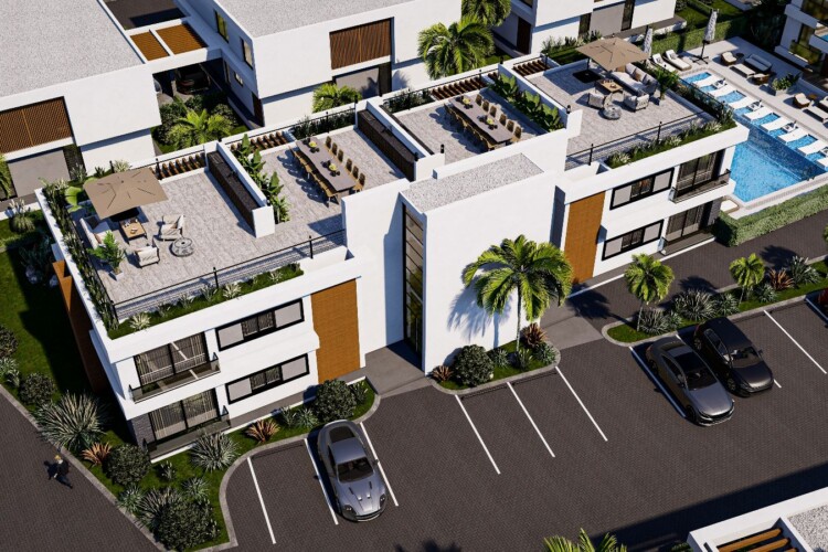 2+1 top floor apartment in Bogaz, Iskele