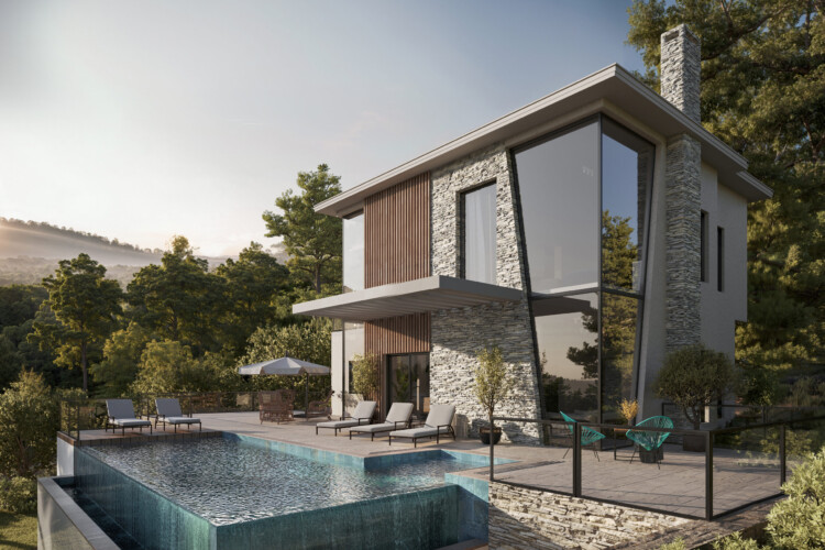Villa 3+1 in a new boutique resort complex in the hills of the Esentepe region