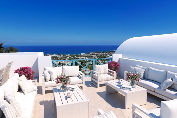 2+1 seaview triplex apartment in Lapta